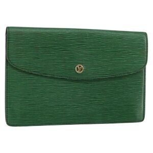 LOUIS VUITTON Epi Montaigne 27 Clutch Bag Green